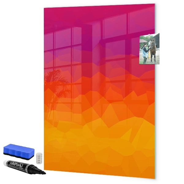 Dry erase board magnetic A colorful board for notes and photos