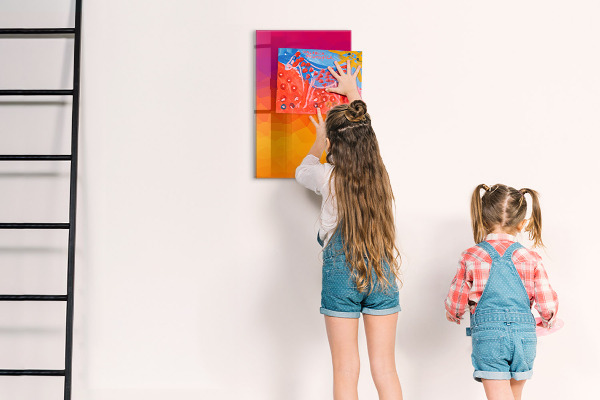 Dry erase board magnetic A colorful board for notes and photos