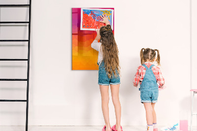 Dry erase board magnetic A colorful board for notes and photos