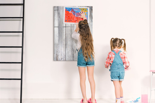 Magnetic dry erase board A board for pinning photos and notes