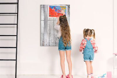 Magnetic dry erase board A board for pinning photos and notes