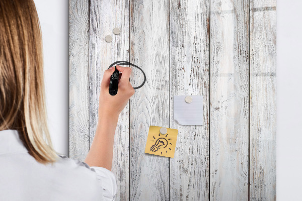 Magnetic dry erase board A board for pinning photos and notes