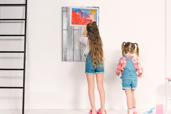 Magnetic dry erase board A board for pinning photos and notes