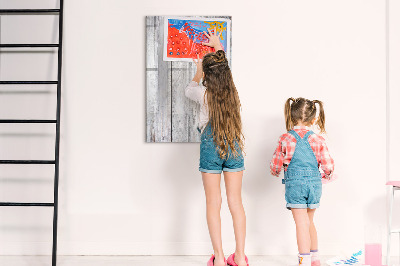 Magnetic dry erase board A board for pinning photos and notes
