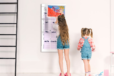 Dry erase board magnetic Birthday calendar with space for photos