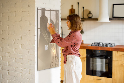 Magnetic dry erase board Modern photo display board