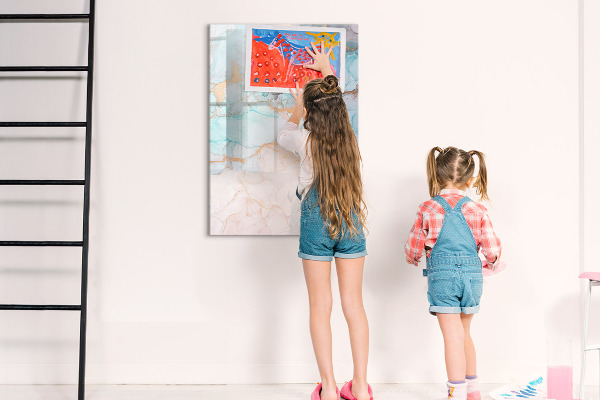 Magnetic dry erase board A colorful board for presenting photos