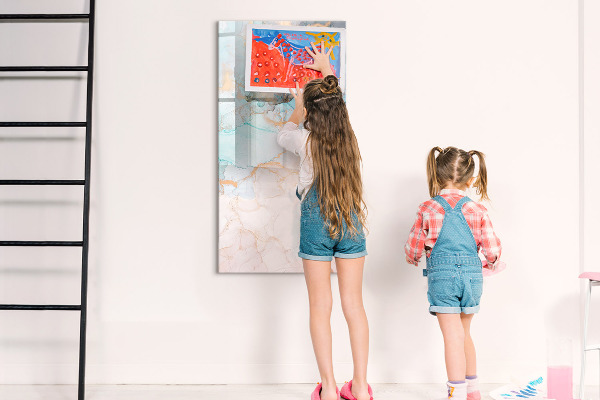 Magnetic dry erase board A colorful board for presenting photos