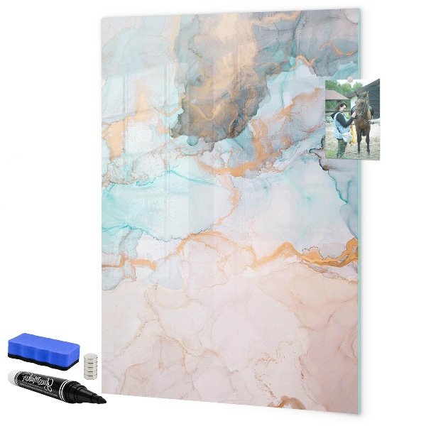 Magnetic dry erase board A colorful board for presenting photos