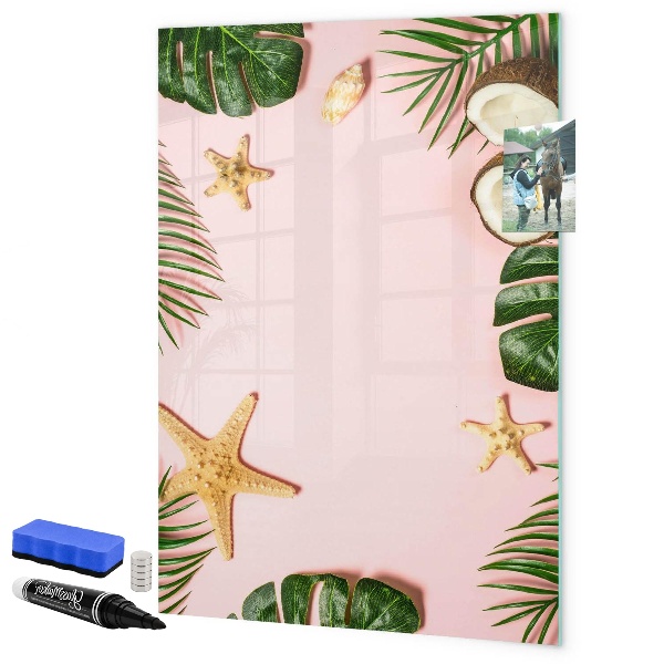 Magnetic dry erase board Summer memories against the backdrop of nature