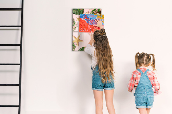 Magnetic dry erase board Summer memories against the backdrop of nature