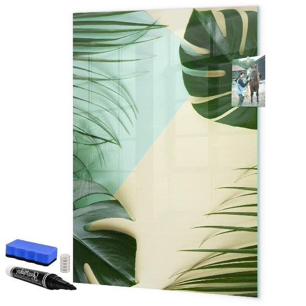 Magnetic dry erase board Green collage of memories with photos