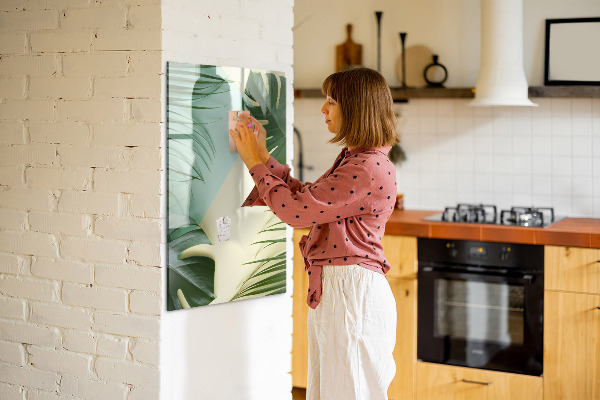 Magnetic dry erase board Green collage of memories with photos