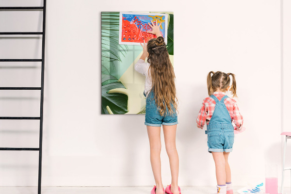 Magnetic dry erase board Green collage of memories with photos