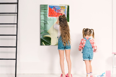 Magnetic dry erase board Green collage of memories with photos