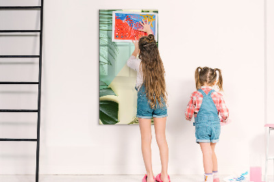 Magnetic dry erase board Green collage of memories with photos
