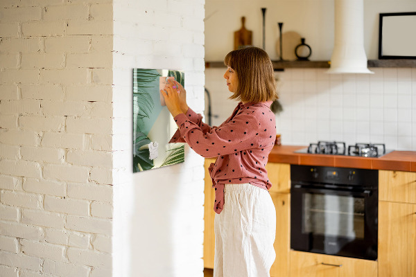 Magnetic dry erase board Green collage of memories with photos