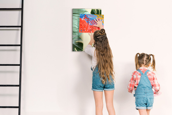 Magnetic dry erase board Green collage of memories with photos