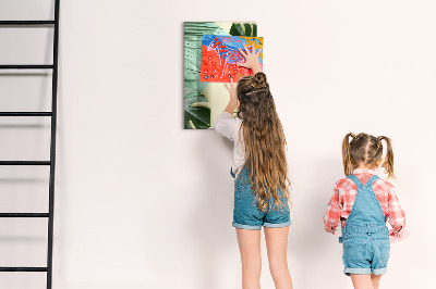 Magnetic dry erase board Green collage of memories with photos
