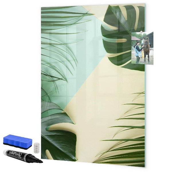 Magnetic dry erase board Green collage of memories with photos