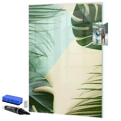 Magnetic dry erase board Green collage of memories with photos