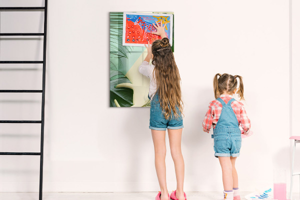 Magnetic dry erase board Green collage of memories with photos