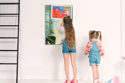 Magnetic dry erase board Green collage of memories with photos
