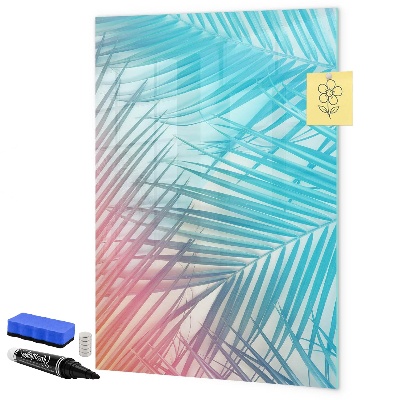 Dry erase board magnetic Background with palm trees and photos to pin