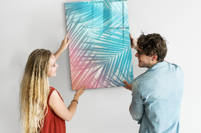 Dry erase board magnetic Background with palm trees and photos to pin