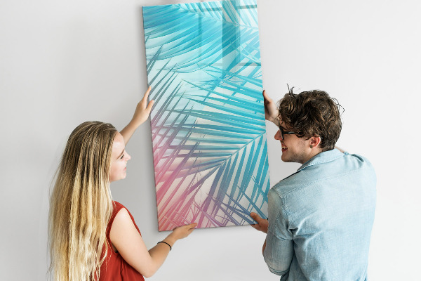 Dry erase board magnetic Background with palm trees and photos to pin
