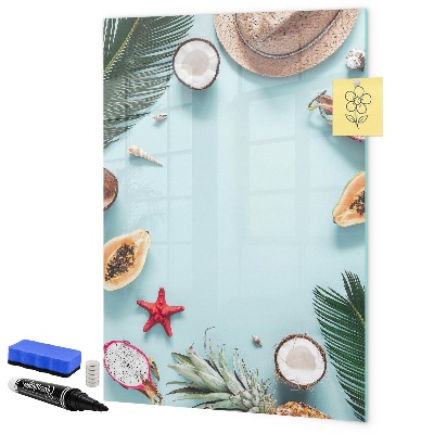 Magnetic dry erase board Summer memories in a tropical style