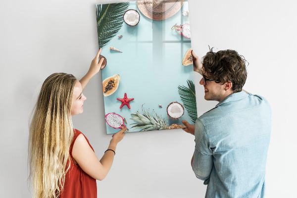 Magnetic dry erase board Summer memories in a tropical style