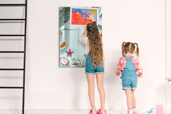 Magnetic dry erase board Summer memories in a tropical style