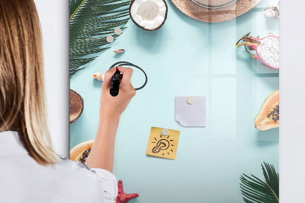 Magnetic dry erase board Summer memories in a tropical style