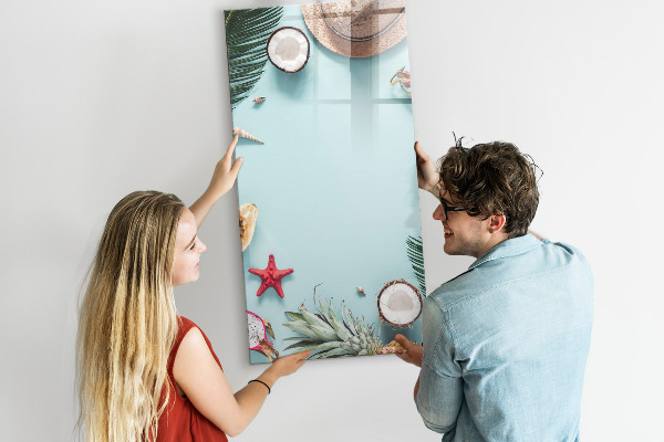 Magnetic dry erase board Summer memories in a tropical style
