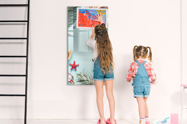 Magnetic dry erase board Summer memories in a tropical style