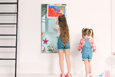 Magnetic dry erase board Summer memories in a tropical style
