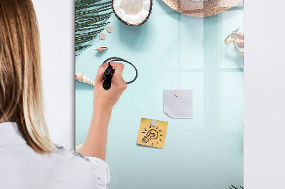 Magnetic dry erase board Summer memories in a tropical style