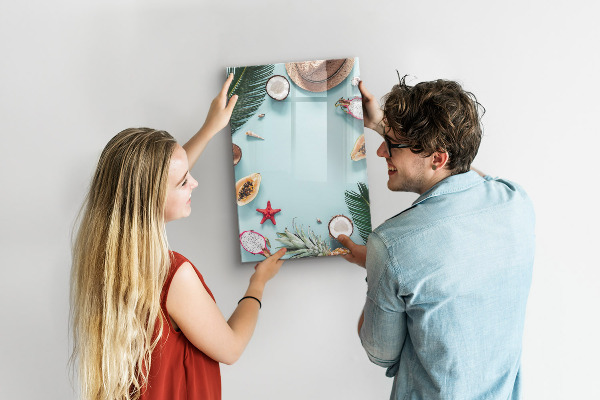 Magnetic dry erase board Summer memories in a tropical style