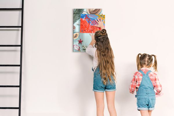 Magnetic dry erase board Summer memories in a tropical style