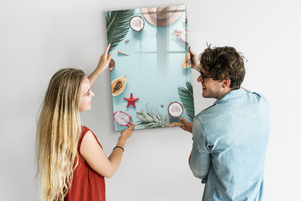 Magnetic dry erase board Summer memories in a tropical style