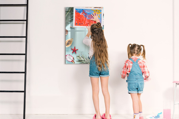 Magnetic dry erase board Summer memories in a tropical style