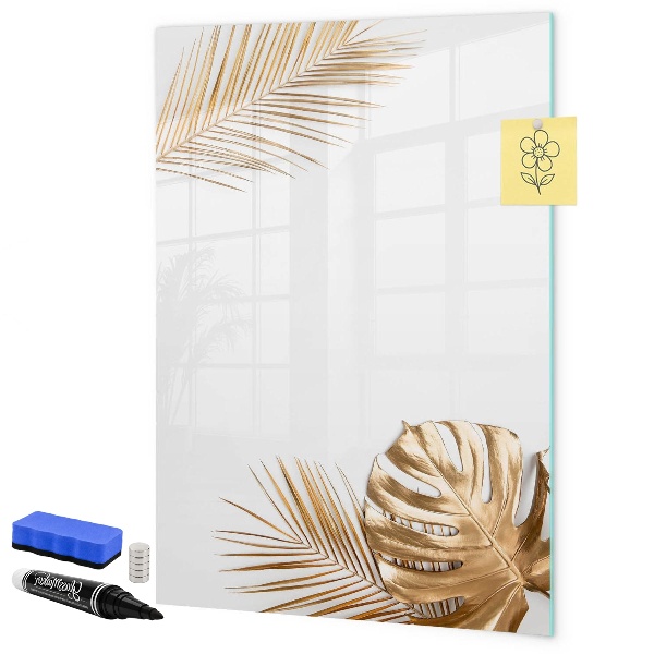 Magnetic dry erase board Stylish photo board with plants