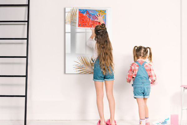 Magnetic dry erase board Stylish photo board with plants