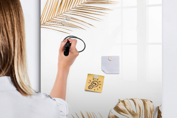 Magnetic dry erase board Stylish photo board with plants