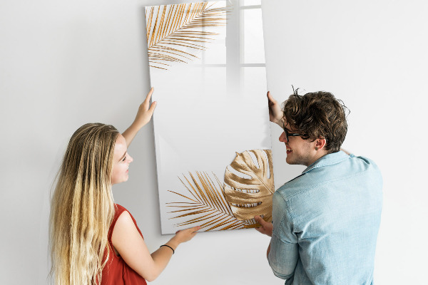 Magnetic dry erase board Stylish photo board with plants