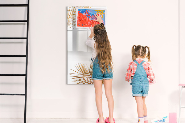 Magnetic dry erase board Stylish photo board with plants