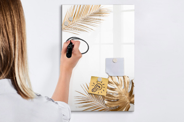 Magnetic dry erase board Stylish photo board with plants