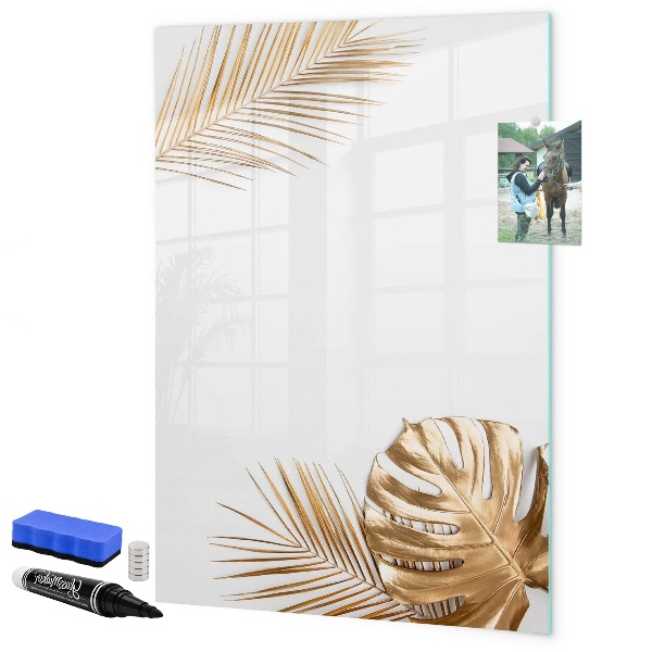 Magnetic dry erase board Stylish photo board with plants