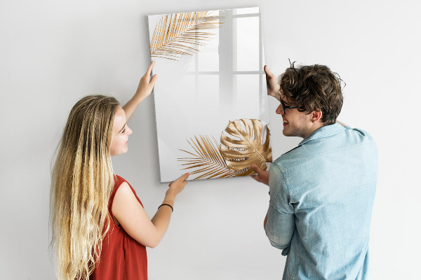 Magnetic dry erase board Stylish photo board with plants